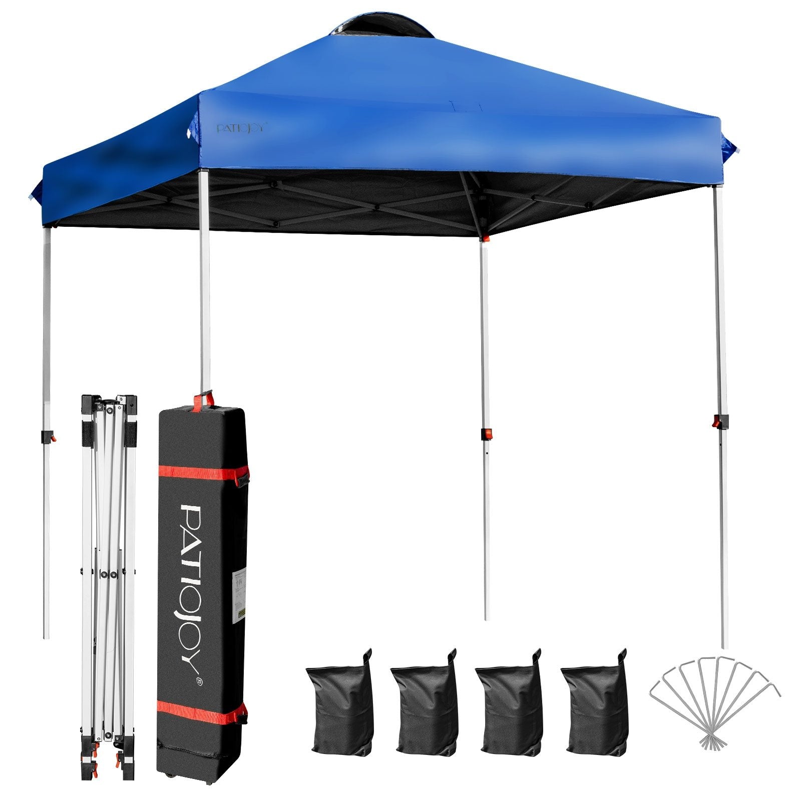 6.6 x 6.6 Feet Outdoor Pop-up Canopy Tent with Roller Bag, Blue Canopies   at Gallery Canada