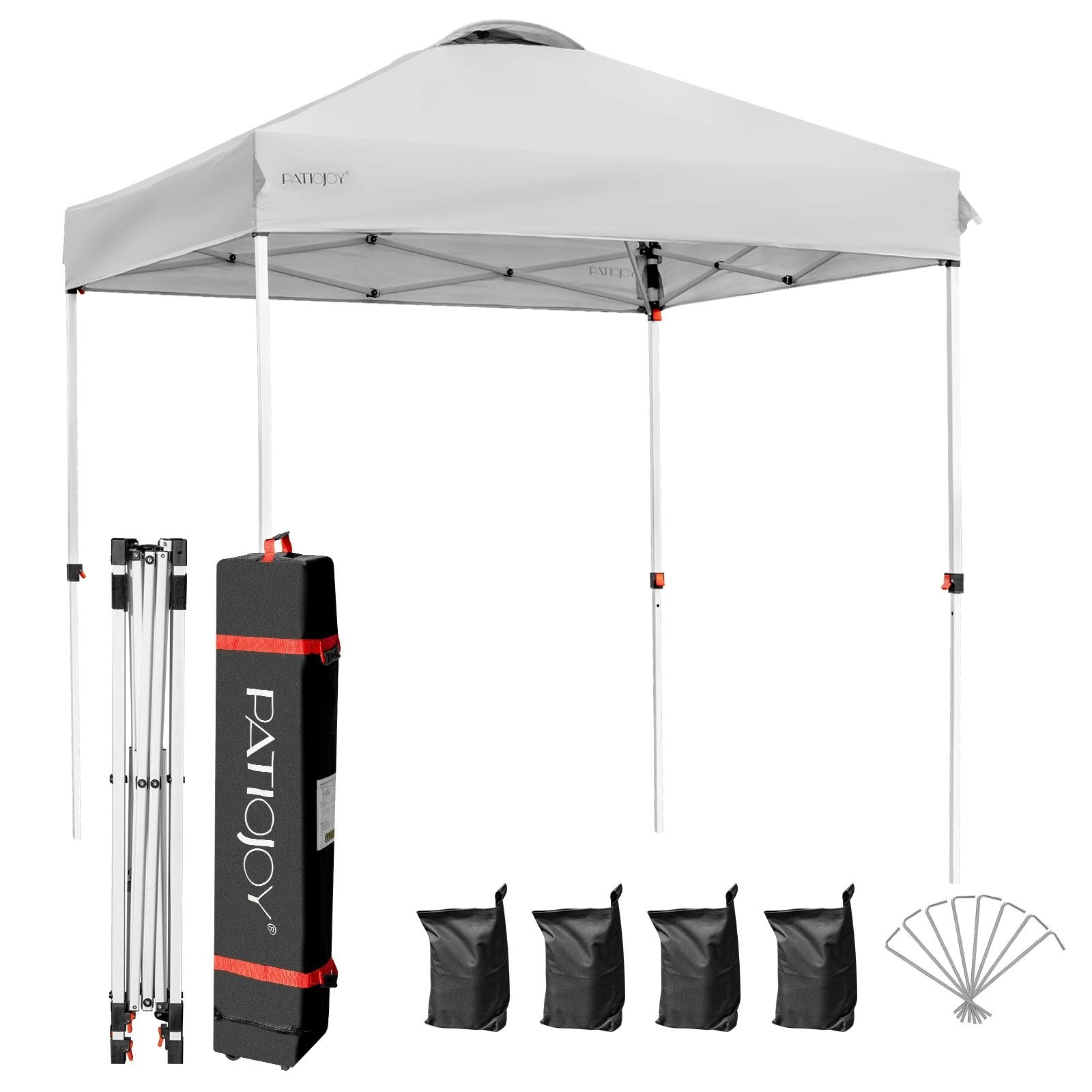 6.6 x 6.6 Feet Outdoor Pop-up Canopy Tent with Roller Bag, Gray Canopies   at Gallery Canada