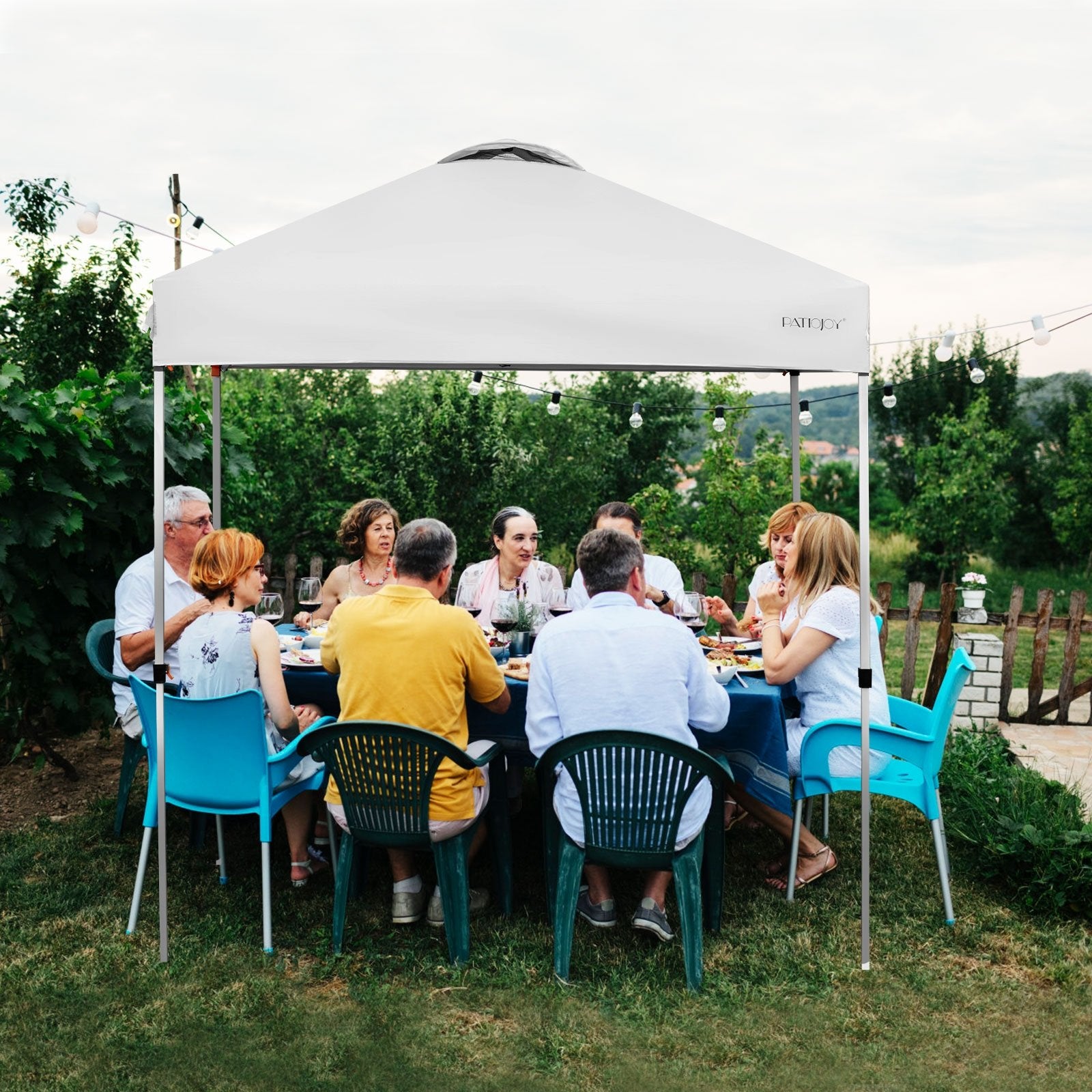 6.6 x 6.6 Feet Outdoor Pop-up Canopy Tent with Roller Bag, White Canopies   at Gallery Canada