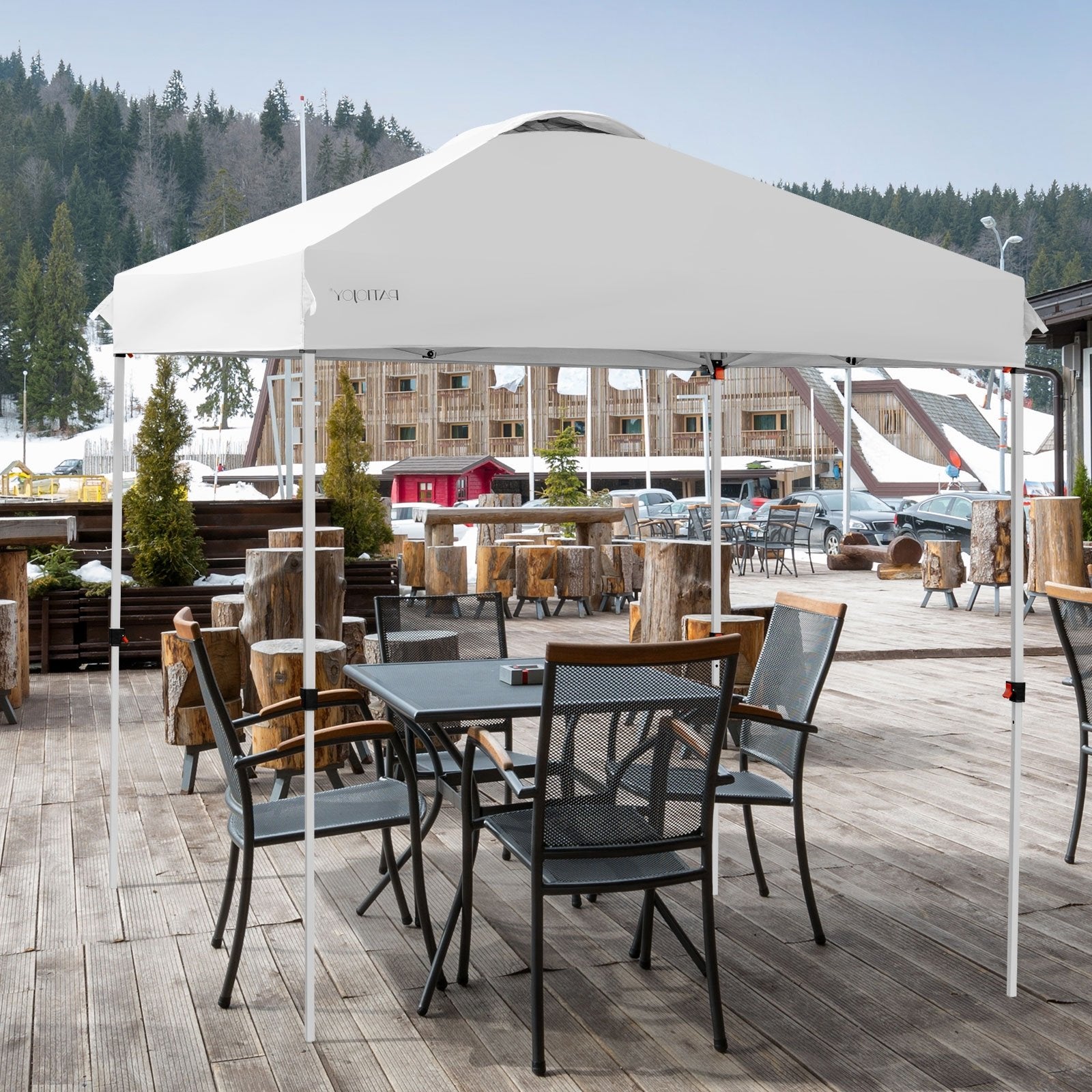 6.6 x 6.6 Feet Outdoor Pop-up Canopy Tent with Roller Bag, White Canopies   at Gallery Canada