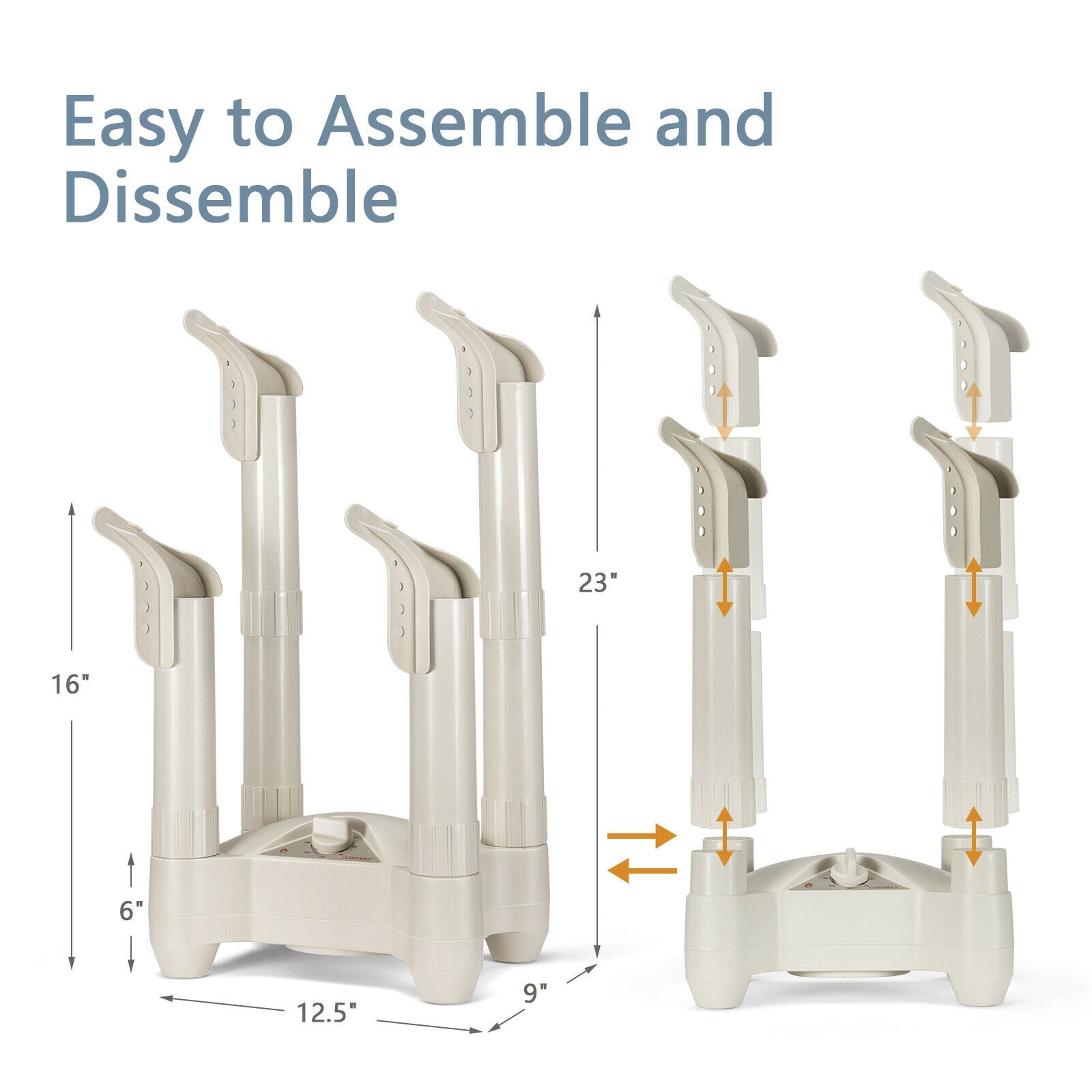 Electric Shoe and Boot Dryer with Timer Heat Blower, White Dryers at Gallery Canada
