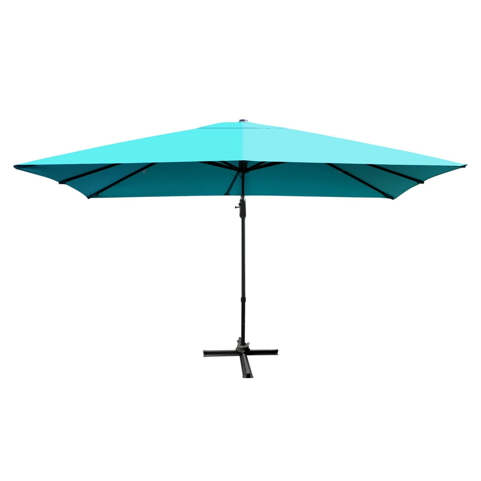 10 x13 Feet Rectangular Cantilever Umbrella with 360° Rotation Function, Turquoise Outdoor Umbrellas   at Gallery Canada