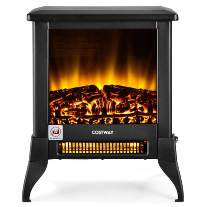 Compact Portable Space Heater with Realistic Flame Effect, Black Fireplaces   at Gallery Canada