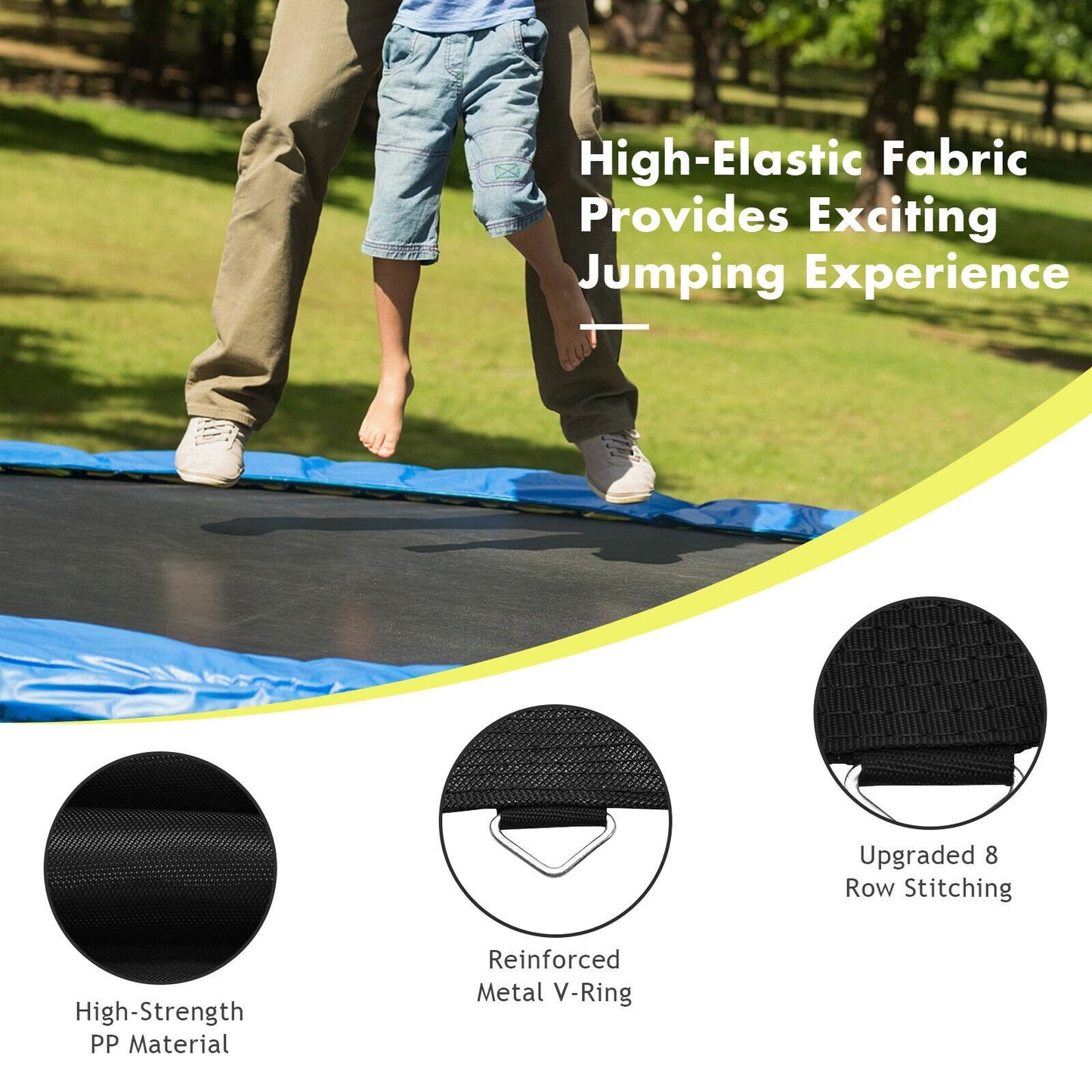 High-Elastic PP Replacement Jumping Mat-15 ft, Black Trampoline Accessories   at Gallery Canada