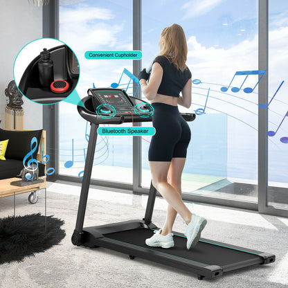 2.25HP Electric Running Machine Treadmill with Speaker and APP Control, Blue Treadmills   at Gallery Canada