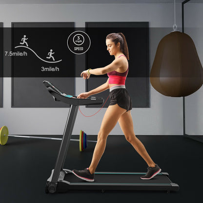 2.25HP Electric Running Machine Treadmill with Speaker and APP Control, Blue Treadmills   at Gallery Canada