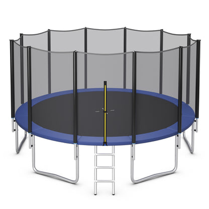 8/10/12/14/15/16 Feet Outdoor Trampoline Bounce Combo with Safety Closure Net Ladder-16 ft, Black Trampolines Black  at Gallery Canada