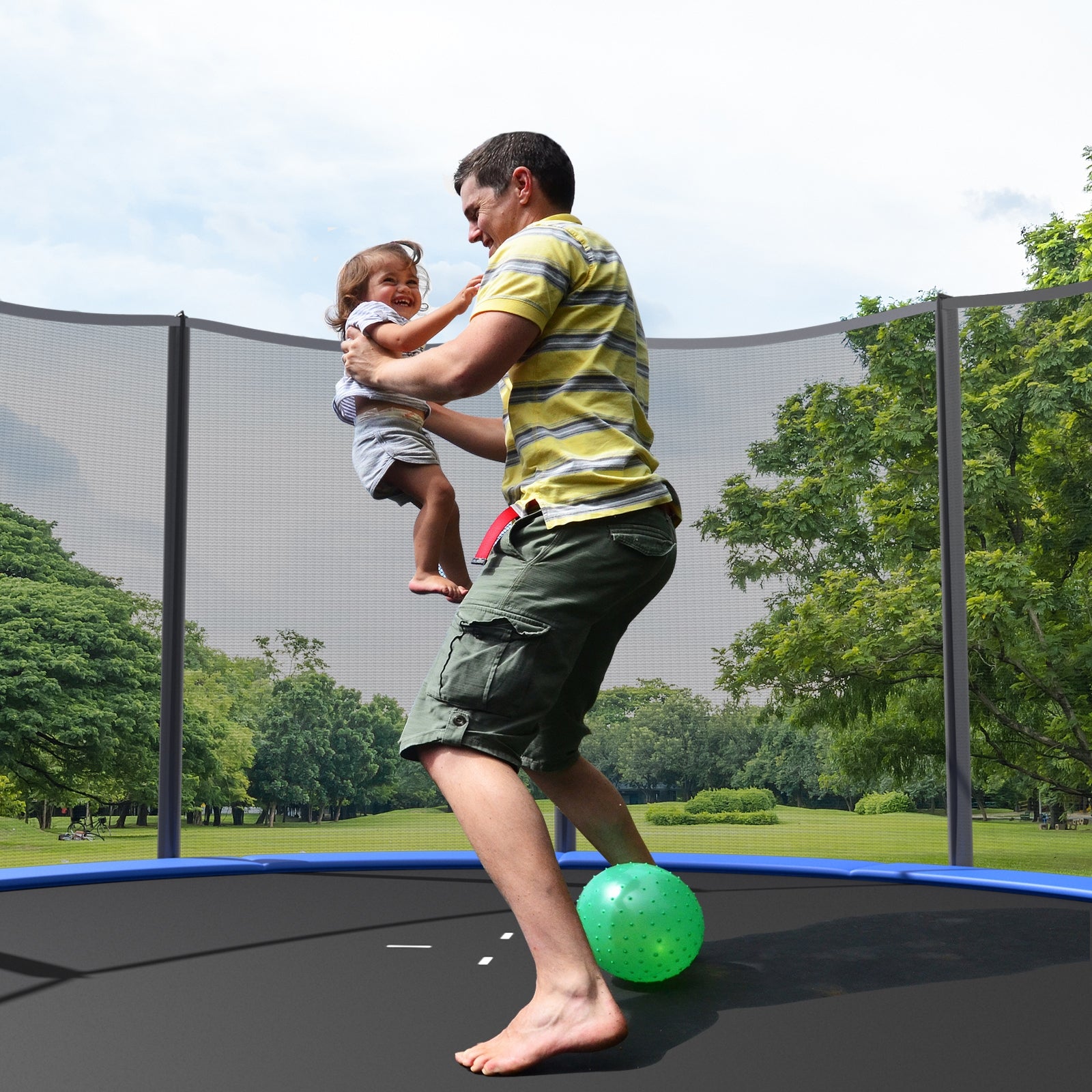 8/10/12/14/15/16 Feet Outdoor Trampoline Bounce Combo with Safety Closure Net Ladder-16 ft, Black Trampolines   at Gallery Canada