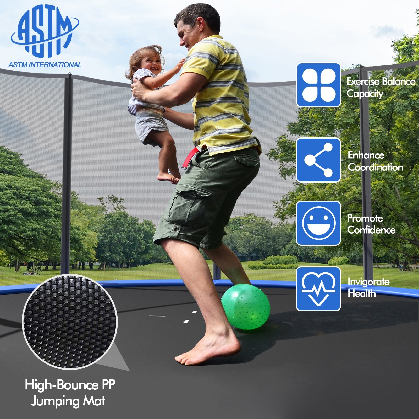 8/10/12/14/15/16 Feet Outdoor Trampoline Bounce Combo with Safety Closure Net Ladder-16 ft, Black Trampolines   at Gallery Canada