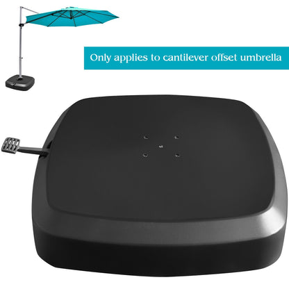 Patio Cantilever Offset Umbrella Base with Wheels for Garden Poolside Deck, Black Outdoor Umbrella Bases   at Gallery Canada