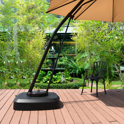 Patio Cantilever Offset Umbrella Base with Wheels for Garden Poolside Deck, Black Outdoor Umbrella Bases   at Gallery Canada