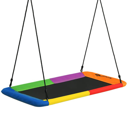 60 Inch Platform Tree Swing Outdoor with 2 Hanging Straps, Multicolor Swing & Playsets   at Gallery Canada