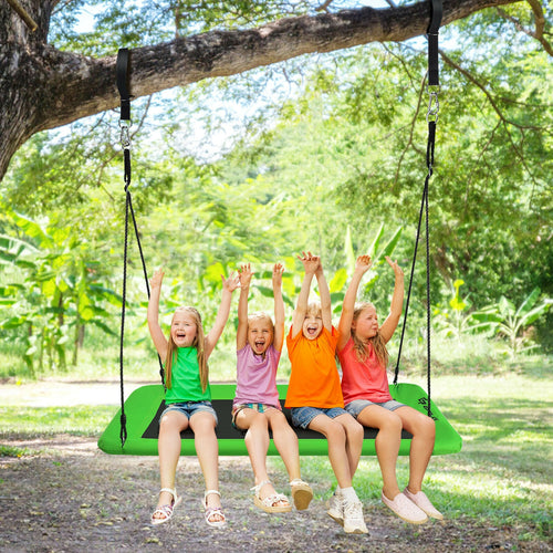 60 Inch Platform Tree Swing Outdoor with 2 Hanging Straps, Green