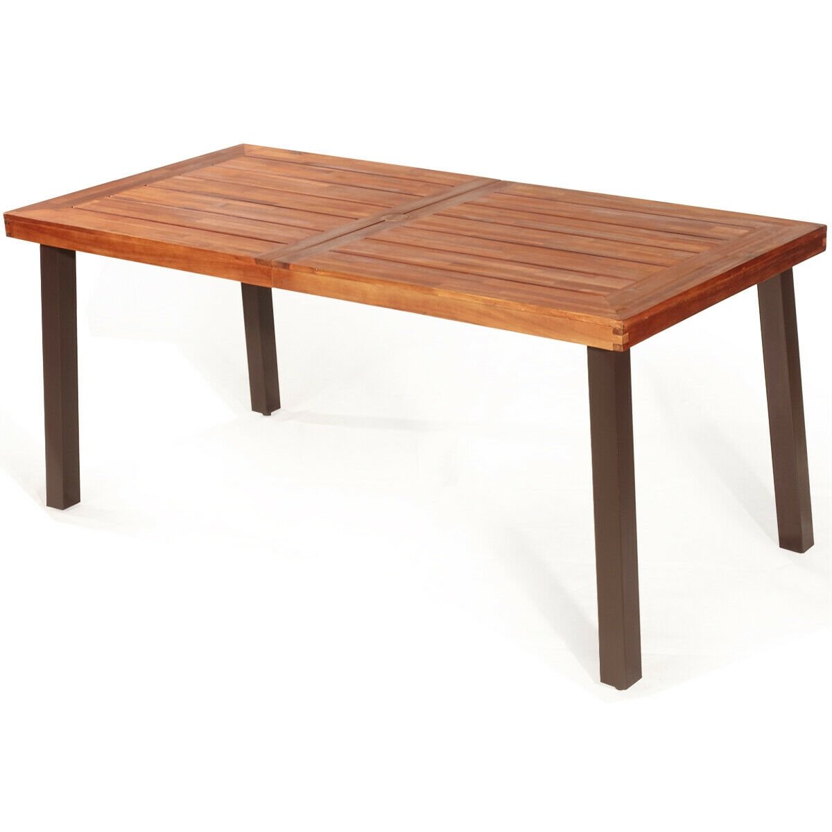 Rectangular Acacia Wood Rustic Dining Furniture Table, Brown Patio Dining Tables   at Gallery Canada