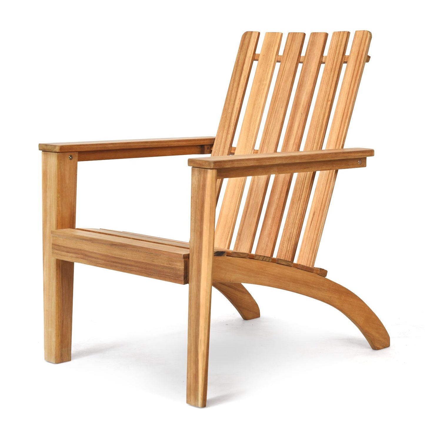 Outdoor Durable Patio Acacia Wood Adirondack Lounge Armchair, Natural Adirondack Chairs   at Gallery Canada