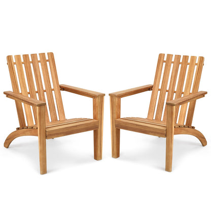 Outdoor Durable Patio Acacia Wood Adirondack Lounge Armchair, Natural Adirondack Chairs   at Gallery Canada