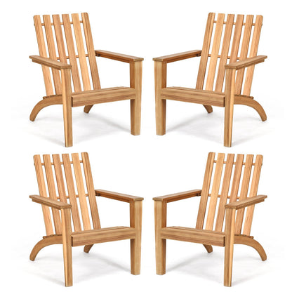 Outdoor Durable Patio Acacia Wood Adirondack Lounge Armchair, Natural Adirondack Chairs   at Gallery Canada