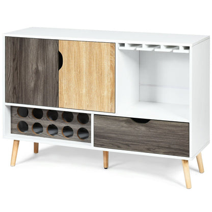 Mid-Century Buffet Sideboard Wooden Storage Cabinet, White Sideboards Cabinets & Buffets   at Gallery Canada