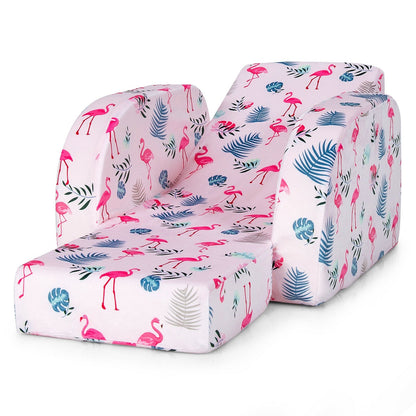 3-in-1 Convertible Kid Sofa Bed Flip-Out Chair Lounger for Toddler, Pink Kids Chairs & Seating   at Gallery Canada