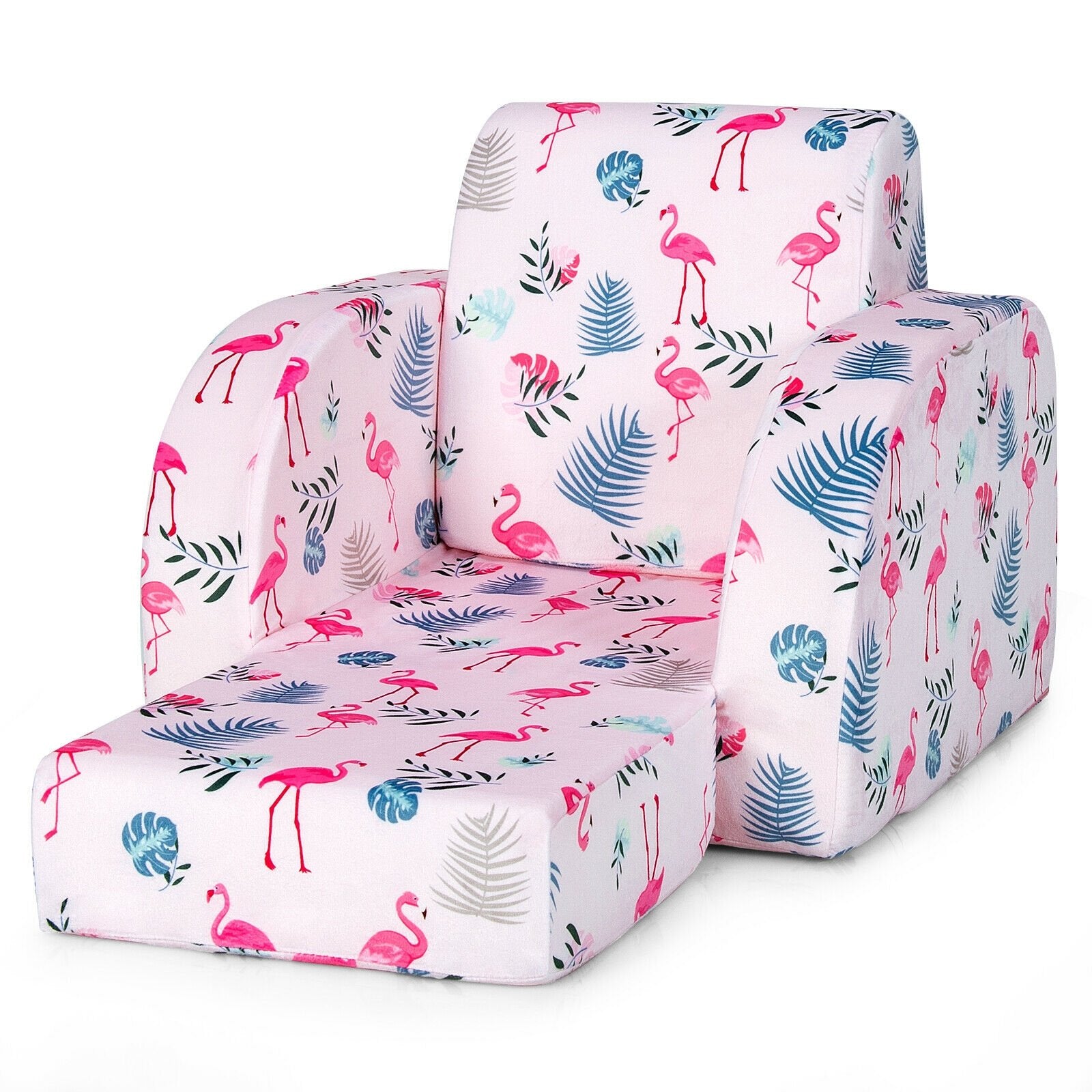 3-in-1 Convertible Kid Sofa Bed Flip-Out Chair Lounger for Toddler, Pink Kids Chairs & Seating   at Gallery Canada