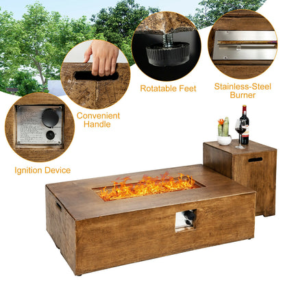 2 Pieces Outdoor Propane Fire Pit Table Set Fire Pits at Gallery Canada