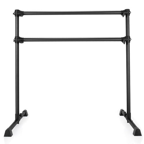 4 Feet Portable Double Freestanding Barre Dancing Stretching, Black