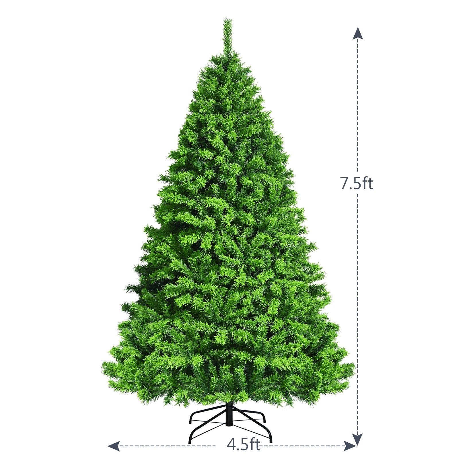 Snow Flocked Artificial Christmas Tree with Metal Stand-7.5', Green Christmas Tree   at Gallery Canada