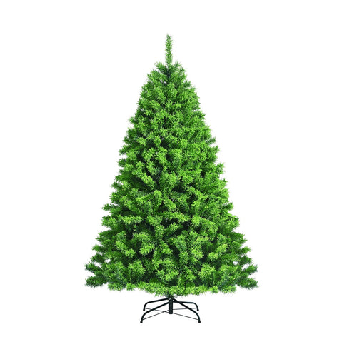 Snow Flocked Artificial Christmas Tree with Metal Stand-7.5', Green