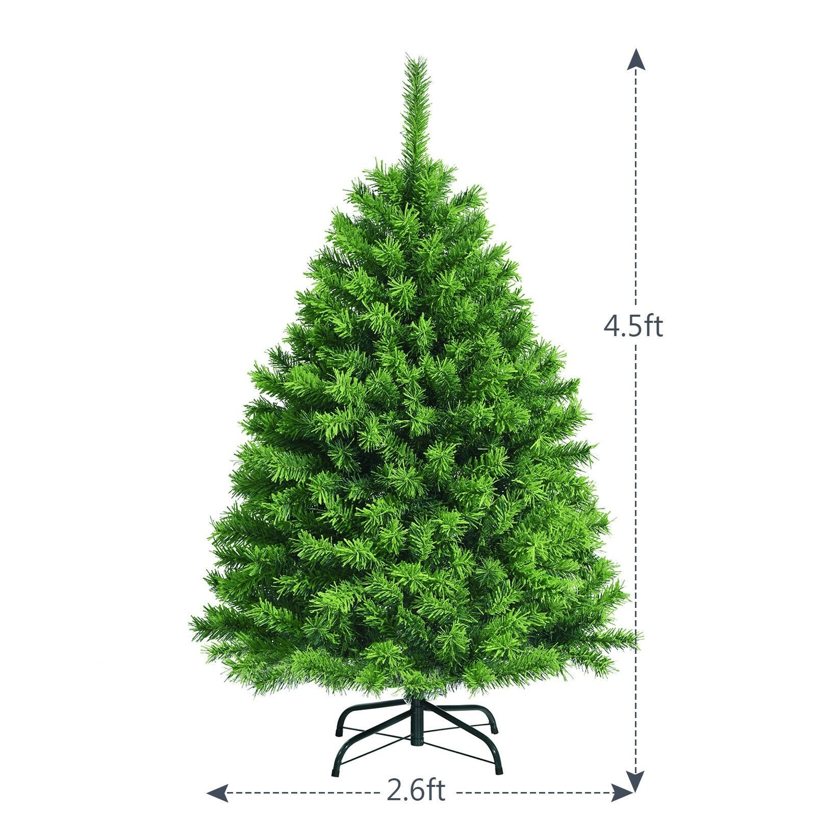 Snow Flocked Artificial Christmas Tree with Metal Stand-4.5', Green - Gallery Canada