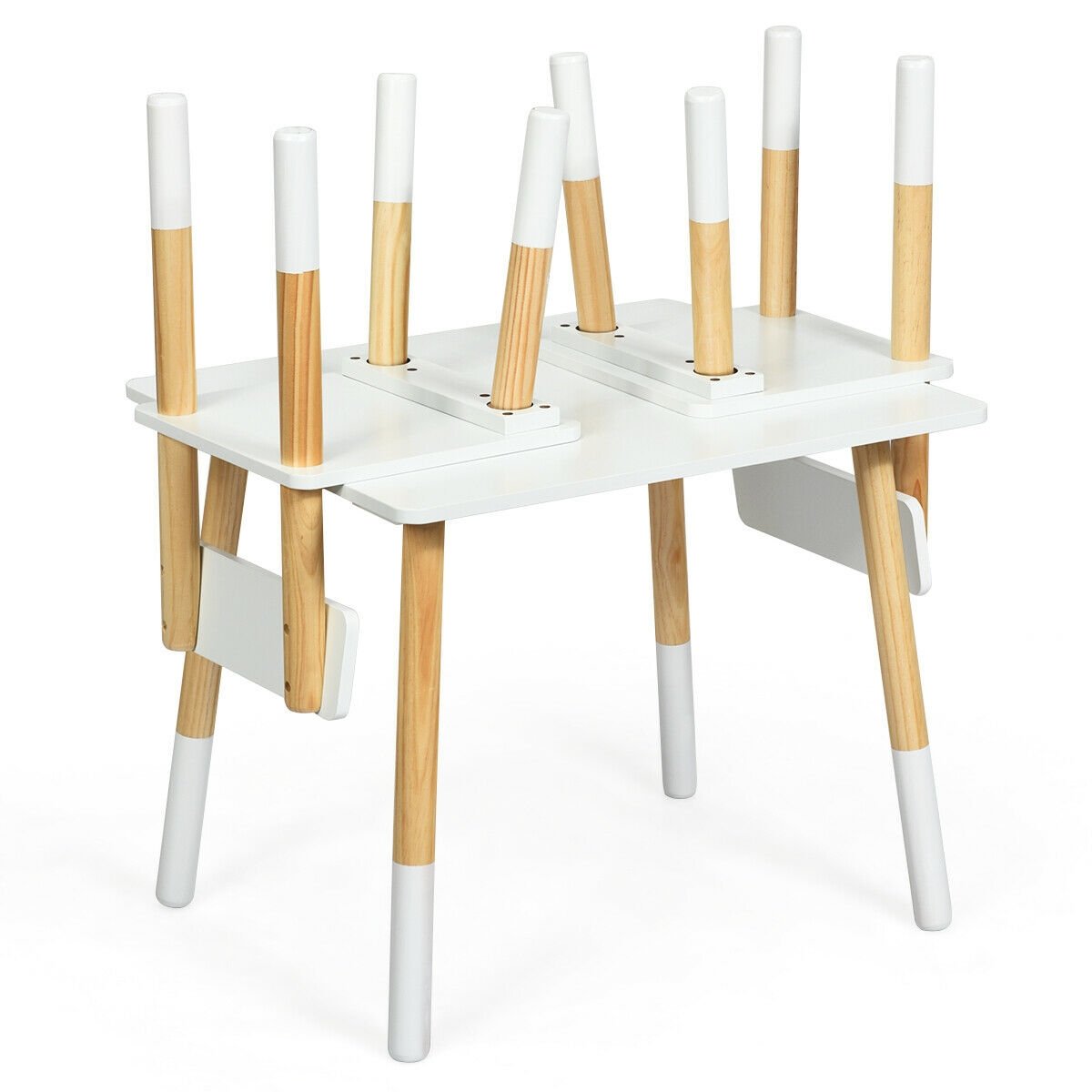 Kids Wooden Table and 2 Chairs Set, White Kids Table & Chair Sets   at Gallery Canada