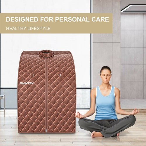 Portable Personal Steam Sauna Spa with 3L Blast-proof Steamer Chair, Coffee