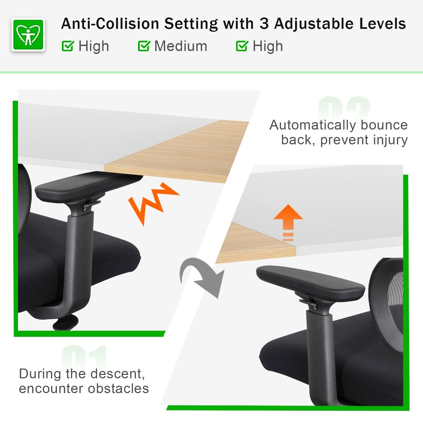 55 x 28 Inch Electric Adjustable Sit to Stand Desk with USB Port, Natural Standing Desks   at Gallery Canada