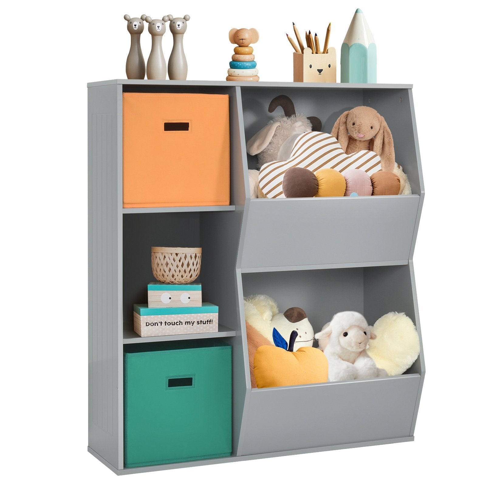 Kids Toy Storage Cabinet Shelf Organizer , Gray Kids Storage   at Gallery Canada