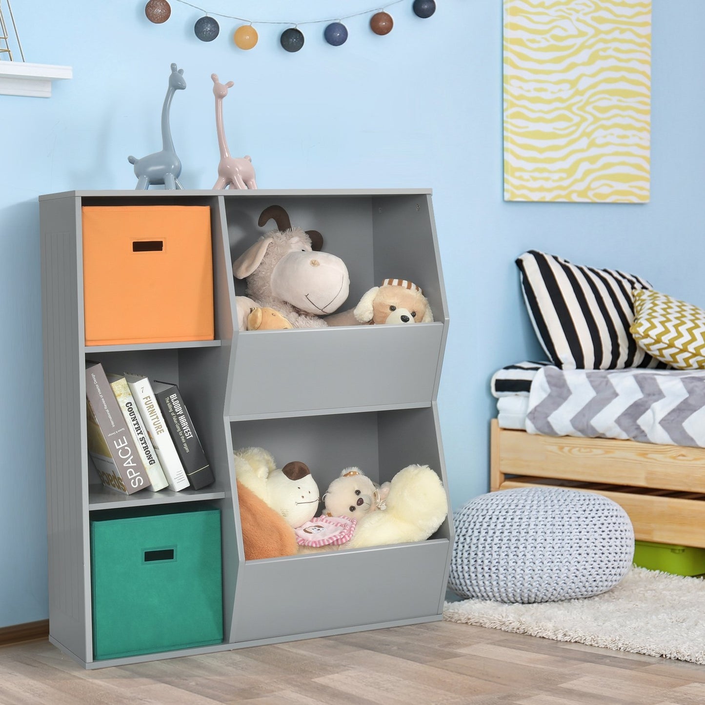 Kids Toy Storage Cabinet Shelf Organizer , Gray Kids Storage   at Gallery Canada