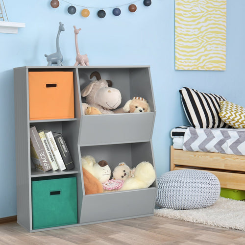 Kids Toy Storage Cabinet Shelf Organizer , Gray