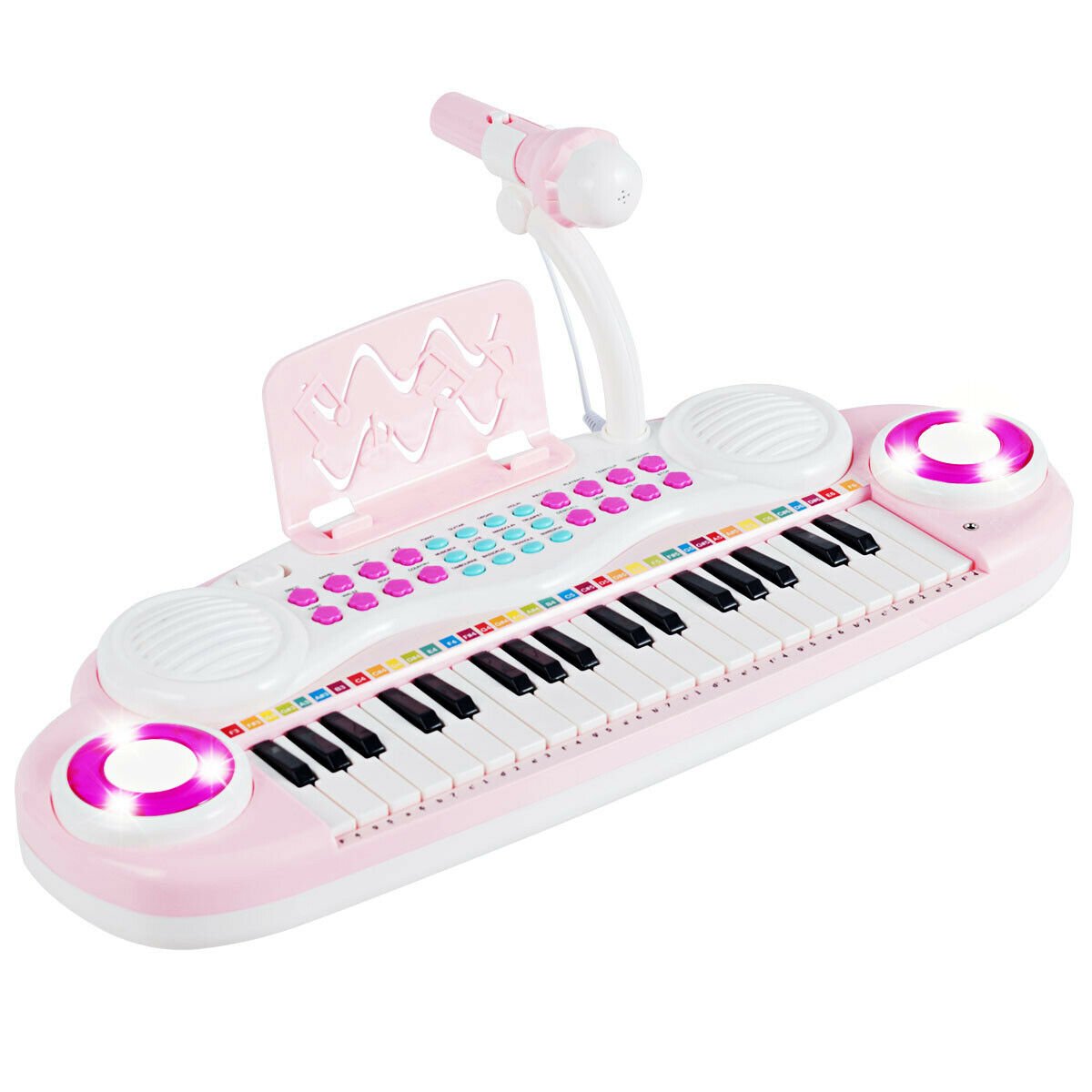 Multifunctional 37 Electric Keyboard Piano with Microphone, Pink Pianos & Keyboards   at Gallery Canada