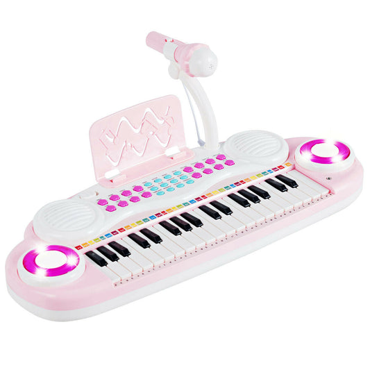 Multifunctional 37 Electric Keyboard Piano with Microphone, Pink Pianos & Keyboards Pink  at Gallery Canada