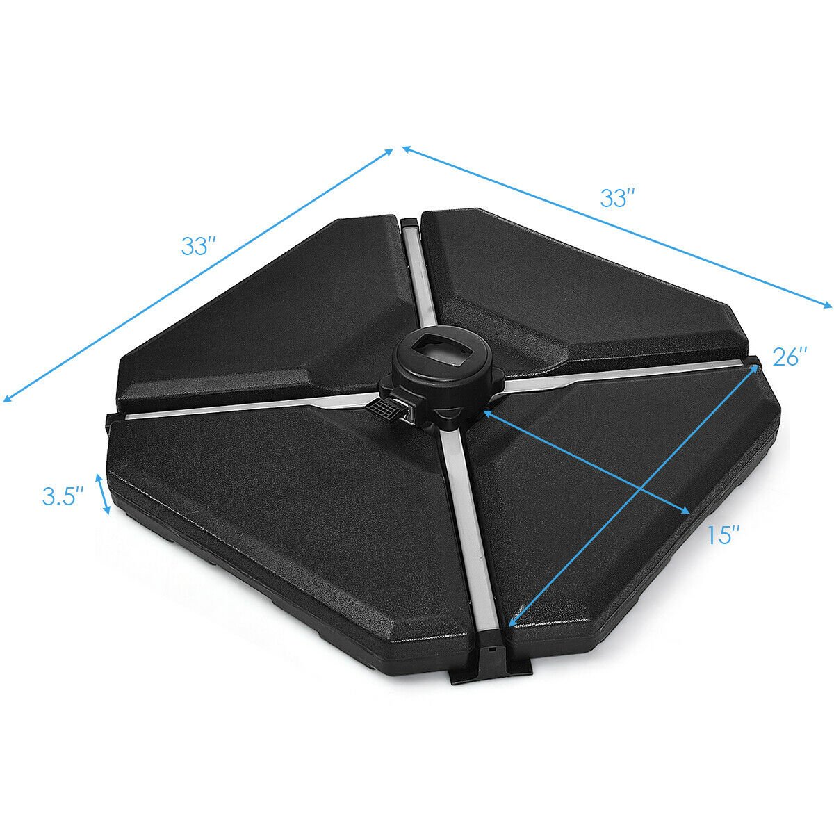 4 Pieces 195 lbs Patio Cantilever Offset Umbrella Base Weight Sand, Black Outdoor Umbrella Bases   at Gallery Canada