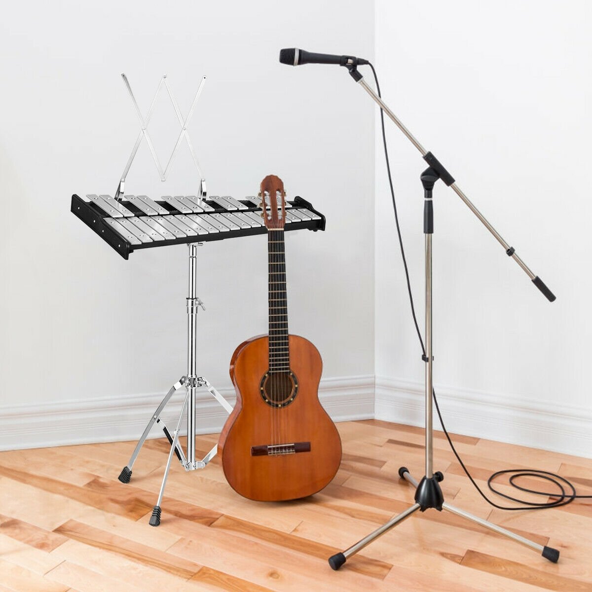 30 Notes Percussion with Practice Pad Mallets Sticks Stand, Black Drums & Percussion   at Gallery Canada