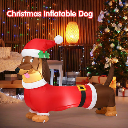 5 Feet Inflatable Christmas Dog with LED Lights, Red Christmas Inflatables   at Gallery Canada