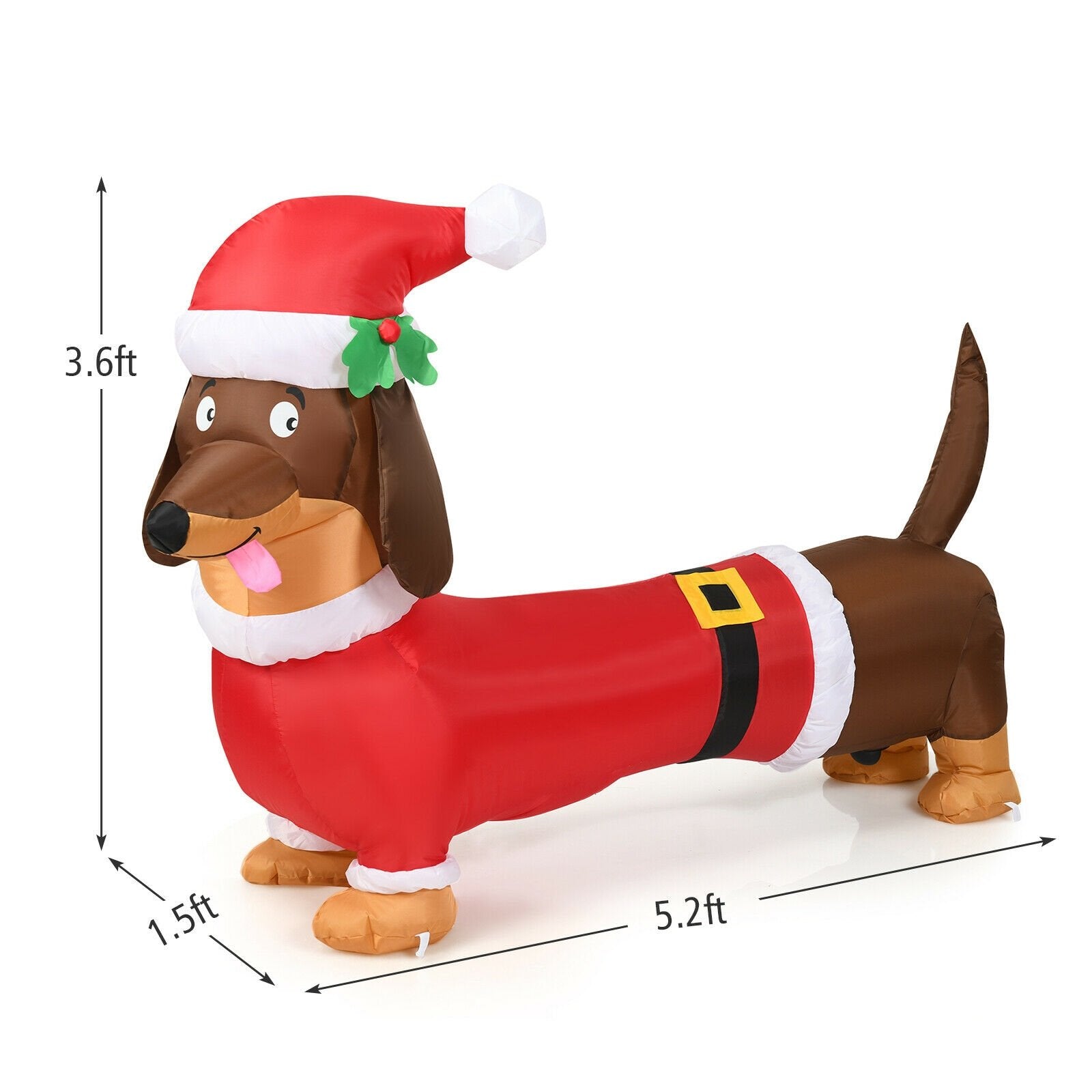 5 Feet Inflatable Christmas Dog with LED Lights, Red Christmas Inflatables   at Gallery Canada