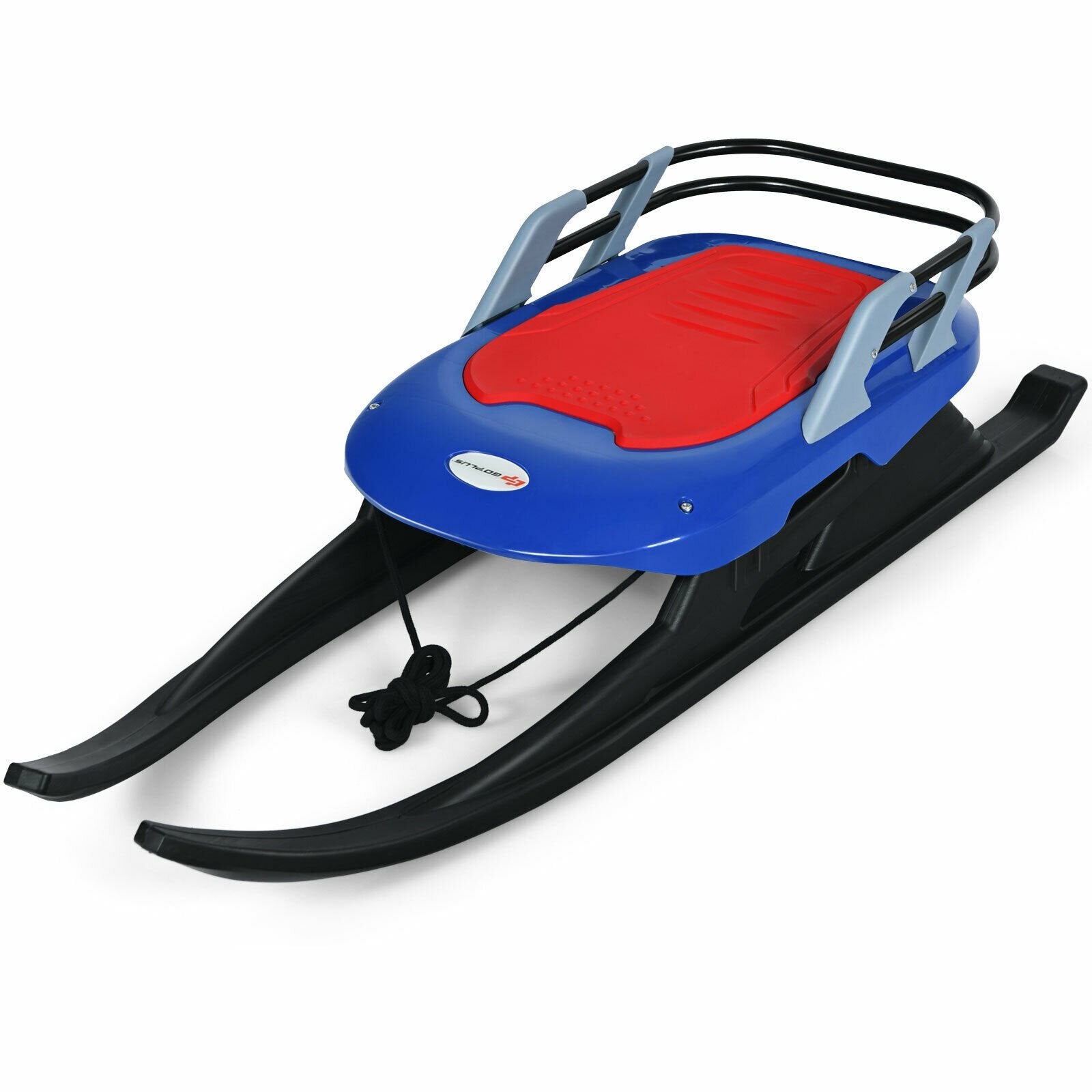 Folding Kids' Metal Snow Sled with Pull Rope Snow Slider and Leather Seat, Blue Winter Sports & Activities   at Gallery Canada