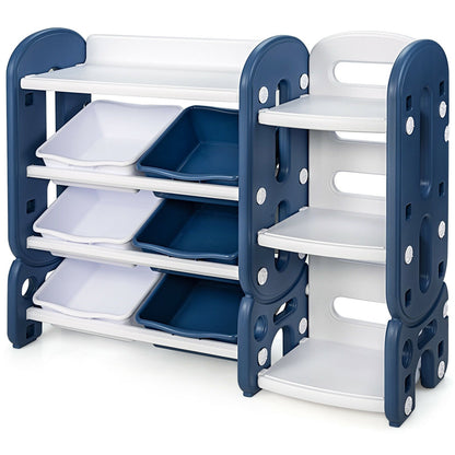 Kids Toy Storage Organizer with Bins and Multi-Layer Shelf for Bedroom Playroom, Blue - Gallery Canada