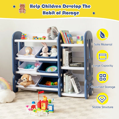 Kids Toy Storage Organizer with Bins and Multi-Layer Shelf for Bedroom Playroom, Blue Kids Storage   at Gallery Canada