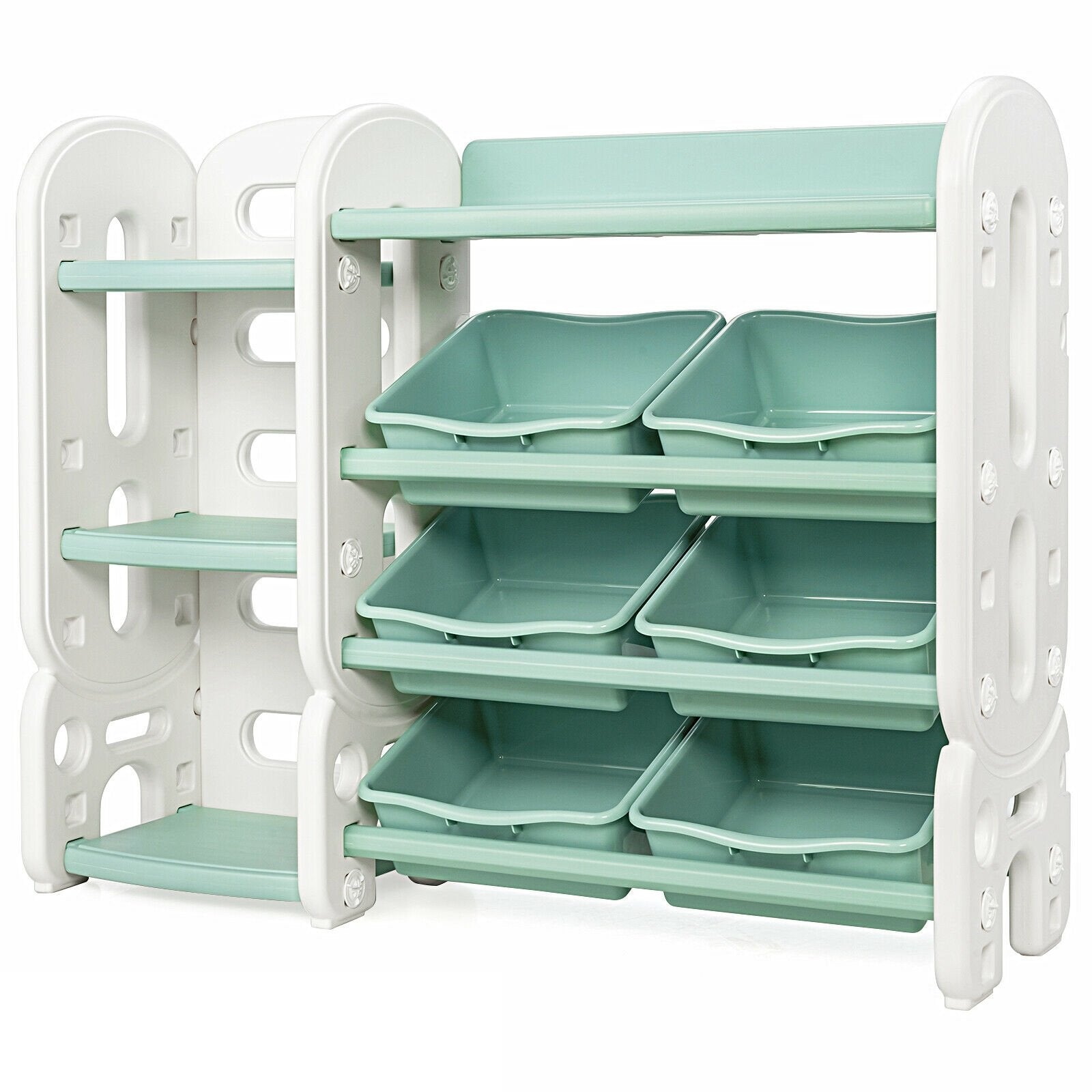 Kids Toy Storage Organizer with Bins and Multi-Layer Shelf for Bedroom Playroom, Green Kids Storage   at Gallery Canada