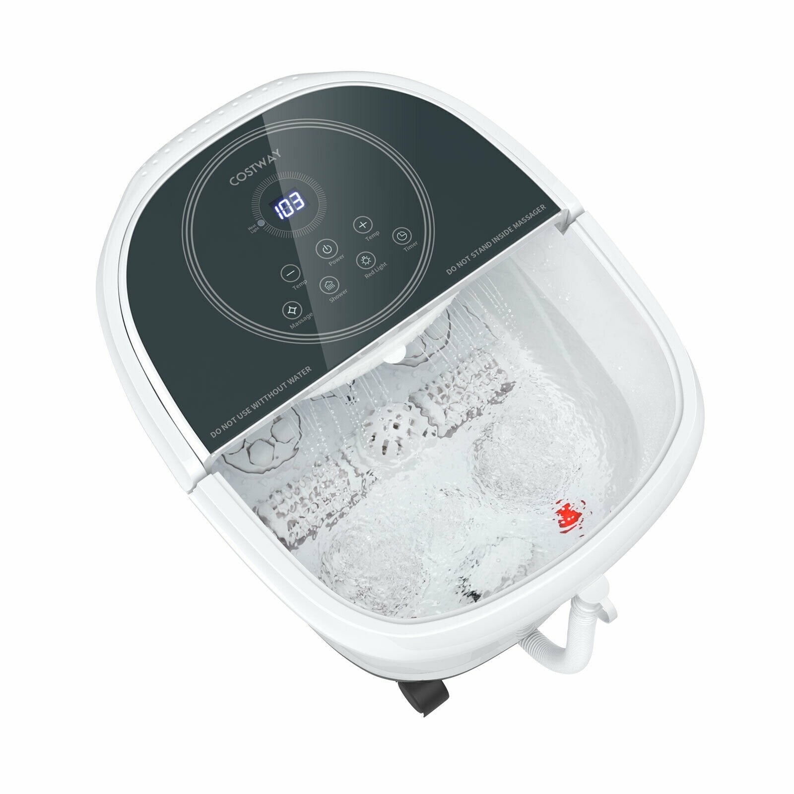 Foot Spa Bath Massager with 3-Angle Shower and Motorized Rollers, Gray Foot Massager   at Gallery Canada