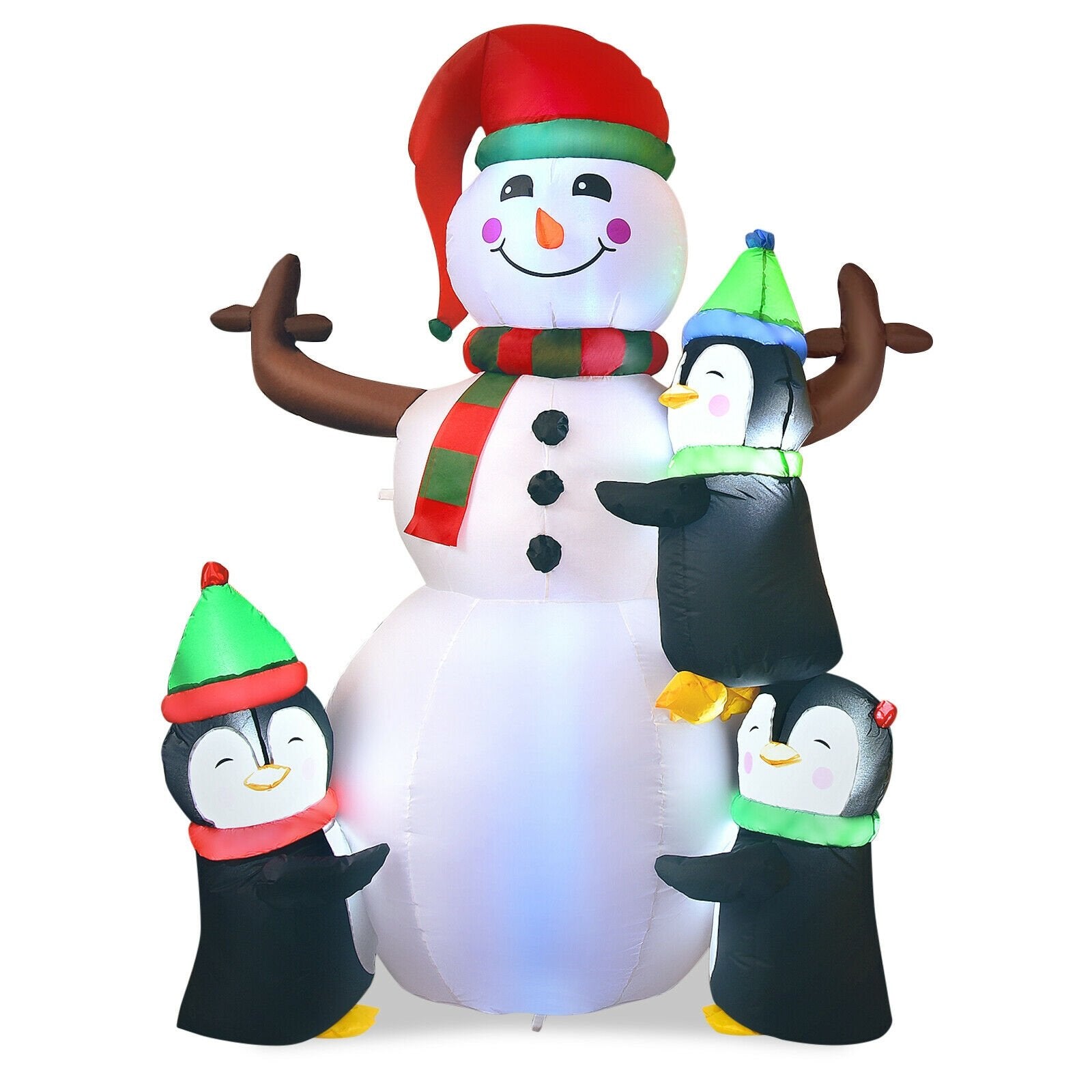 6 Feet Christmas Quick Inflatable Snowman with Penguins, Multicolor Christmas Inflatables   at Gallery Canada