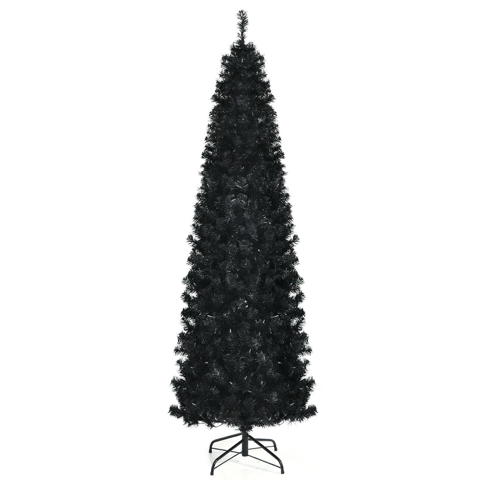 Pre-lit Christmas Halloween Tree with PVC Branch Tips and Warm White Lights-7', Black Halloween   at Gallery Canada