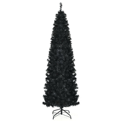 Pre-lit Christmas Halloween Tree with PVC Branch Tips and Warm White Lights-7', Black - Gallery Canada