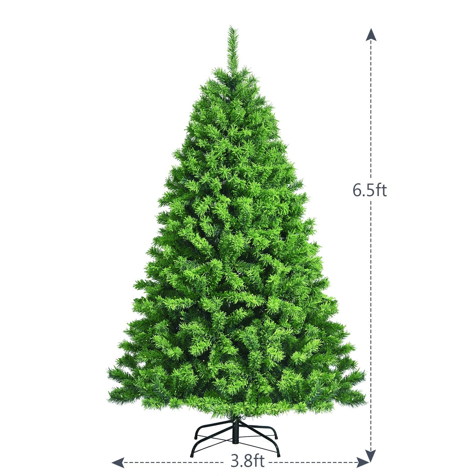 Snow Flocked Artificial Christmas Tree with Metal Stand-6.5', Green Christmas Tree   at Gallery Canada